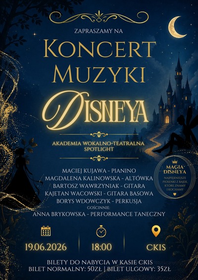 Plakat wydarzenia:  Koncert Muzyki Disneya  