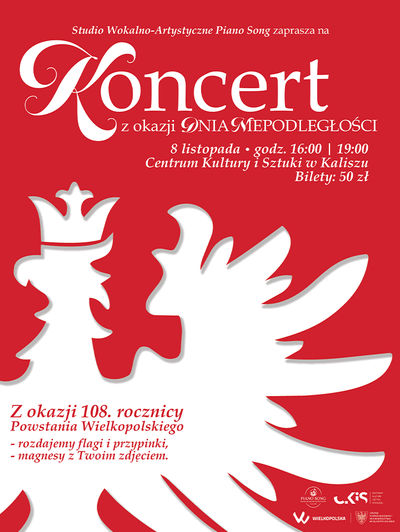 Plakat wydarzenia:  KONCERT Z OKAZJI DNIA NIEPODLEGŁOŚCI 