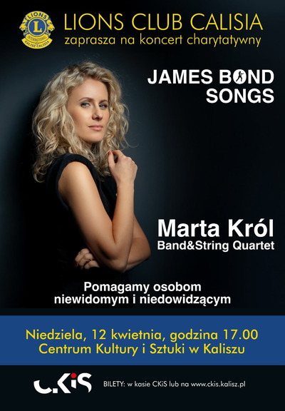 Event poster:  James Bond Songs - Marta Król Band i String Quartet 